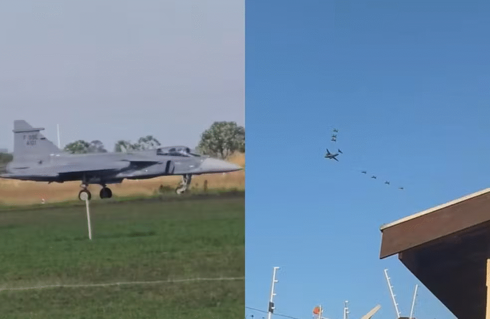 Avião militar supersônico e cargueiro da FAB cruzam o céu e intrigam moradores