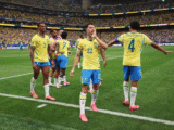 Gabriel Martinelli comemora gol do Brasil, classificando a Seleção Brasileira na Copa do Mundo - Foto: Marcelo Machado de Melo /Fotoarena/Folhapress