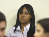 Dayanne Rodrigues, ex-mulher do goleiro Bruno, durante o quarto dia de julgamento do caso Eliza Samúdio - Foto: Maurício Vieira/G1