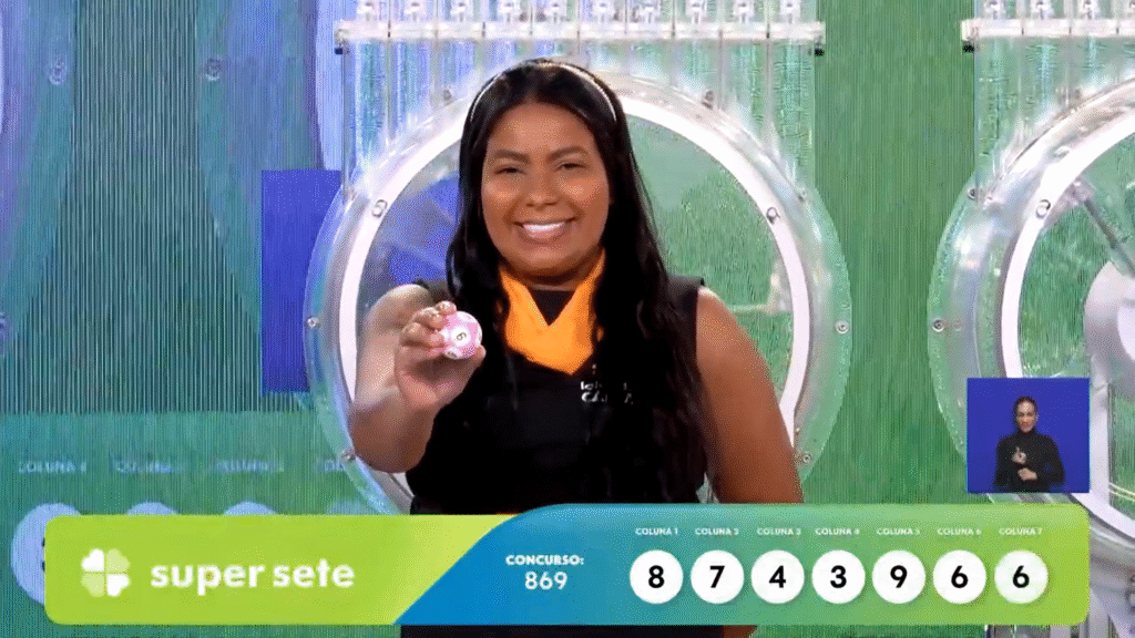 A Super Sete 869 sorteou R$ 2,7 milhões nesta segunda-feira (06). Confira o resultado completo e saiba como resgatar seu prêmio.