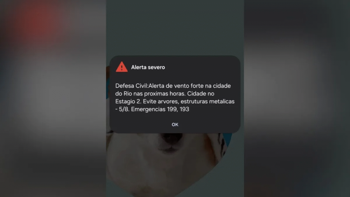 Defesa Civil emite alerta severo para fortes ventos na cidade do Rio de Janeiro