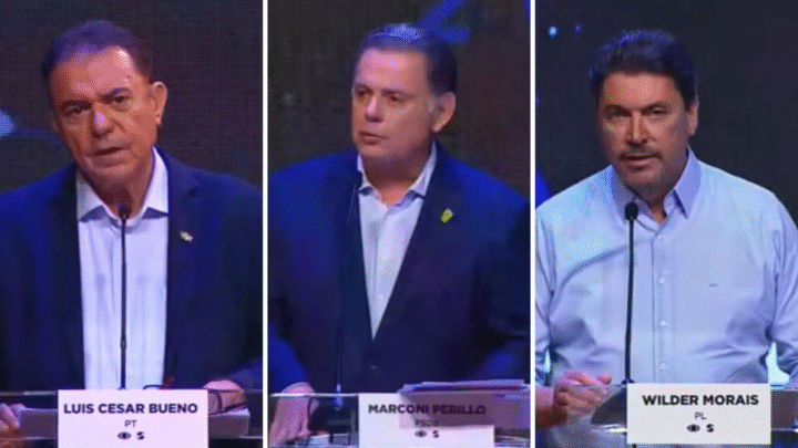 Candidatos ao governo de Goiás criticam ausência de Daniel Vilela em debate na TV