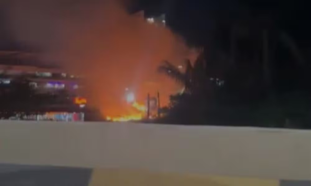 Incêndio de grandes proporções atinge área de vegetação na Avenida das Torres em Manaus