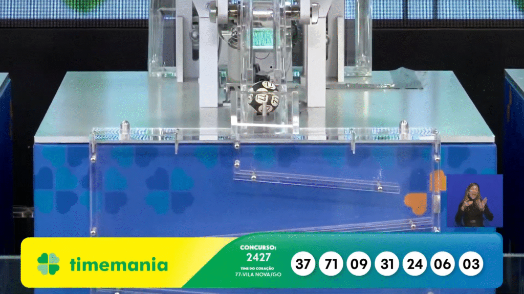 Confira o resultado da Timemania 2427 sorteada nesta terça. Veja as dezenas e saiba como resgatar o prêmio de R$ 7,5 milhões da Caixa.