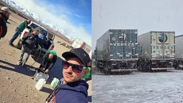 Caminhoneiro de SC completa 26 dias retido por nevasca histórica na fronteira da Argentina