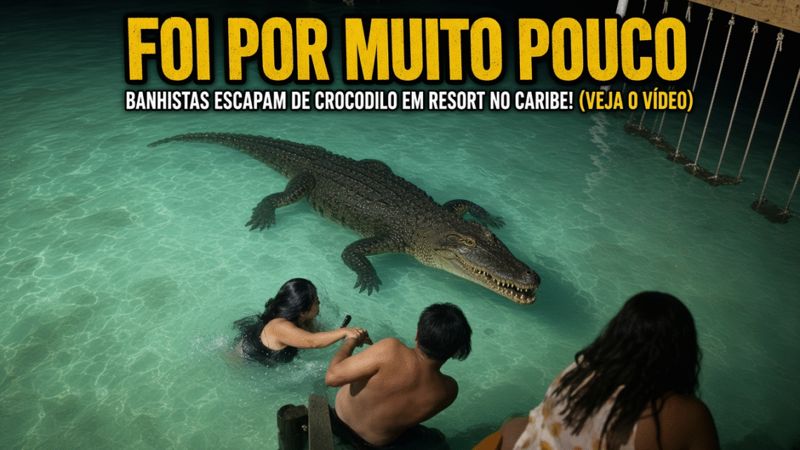 Crocodilo avança sobre banhistas durante mergulho noturno em resort de Belize