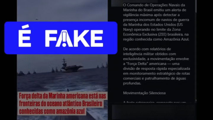Marinha desmente boato sobre detecção de navios de guerra dos EUA e alerta de vigilância no Brasil