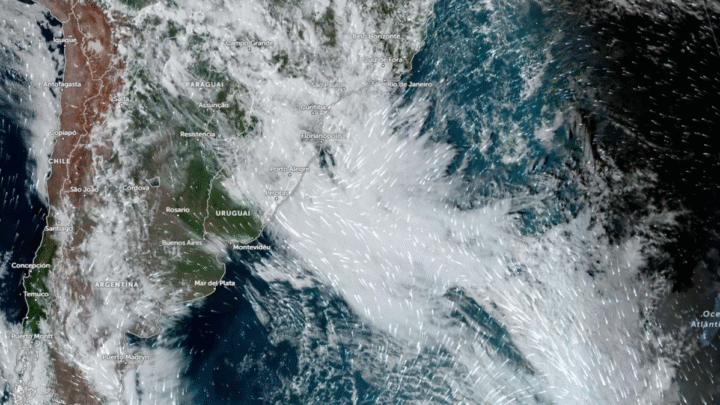Ciclone bomba avança pelo Sul e ameaça provocar rajadas de vento de até 110 km/h no Brasil