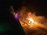 Avião do cantor Rey Vaqueiro pega fogo e agenda de shows é cancelada - Foto: Divulgação/Corpo de Bombeiros