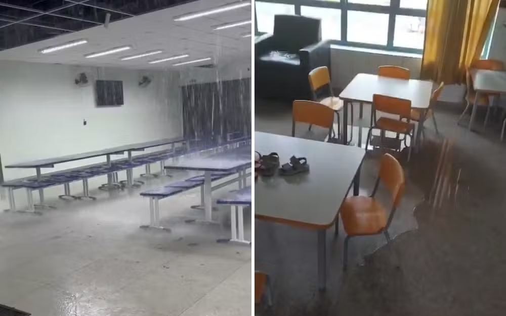 Temporal causa estragos em escolas e deixa 5 mil alunos sem aulas em Guariba
