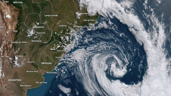 Ciclone extratropical se forma no Sudeste e espalha tempestades e queda de temperatura